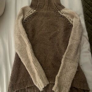 Rebecca Taylor neutral colorblock sweater